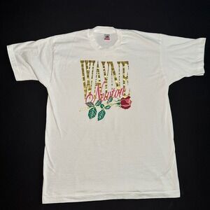 VTG 90's Wayne Newton T-Shirt‎ SINGLE STITCH Gold Rose FTL XL